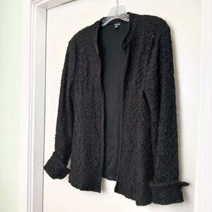 Rafaella Black Lace Open Front 100%Cotton Jacket/Shacket ~ Stylish Comfort Sz XL